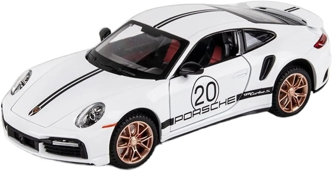 DIE-CAST CAR 1:32 PORCHE TURBO 911 DIECAST METAL PULLBACK TOY CAR WITH OPENABLE DOORS, LIGHT MUSIC BOYS GIFTS TOYS FOR KIDS{MULTICOLOR}