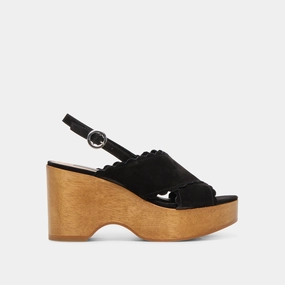 Evening Sandals DILION WEDGES BLACK NUBUCK