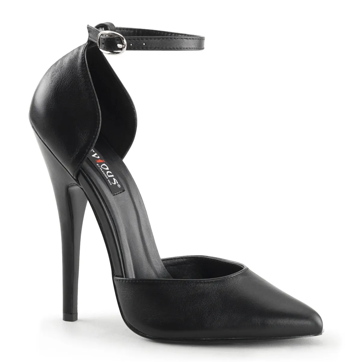 DOMINA-402 Killer Heels Devious Single Soles Blk Leather