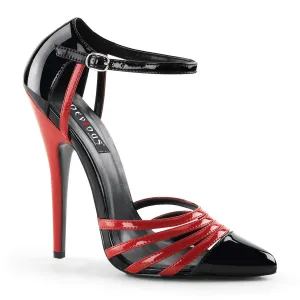 DOMINA-412 Devious Domina Black/Red Sexy Single Soles (Fetish Footwear)