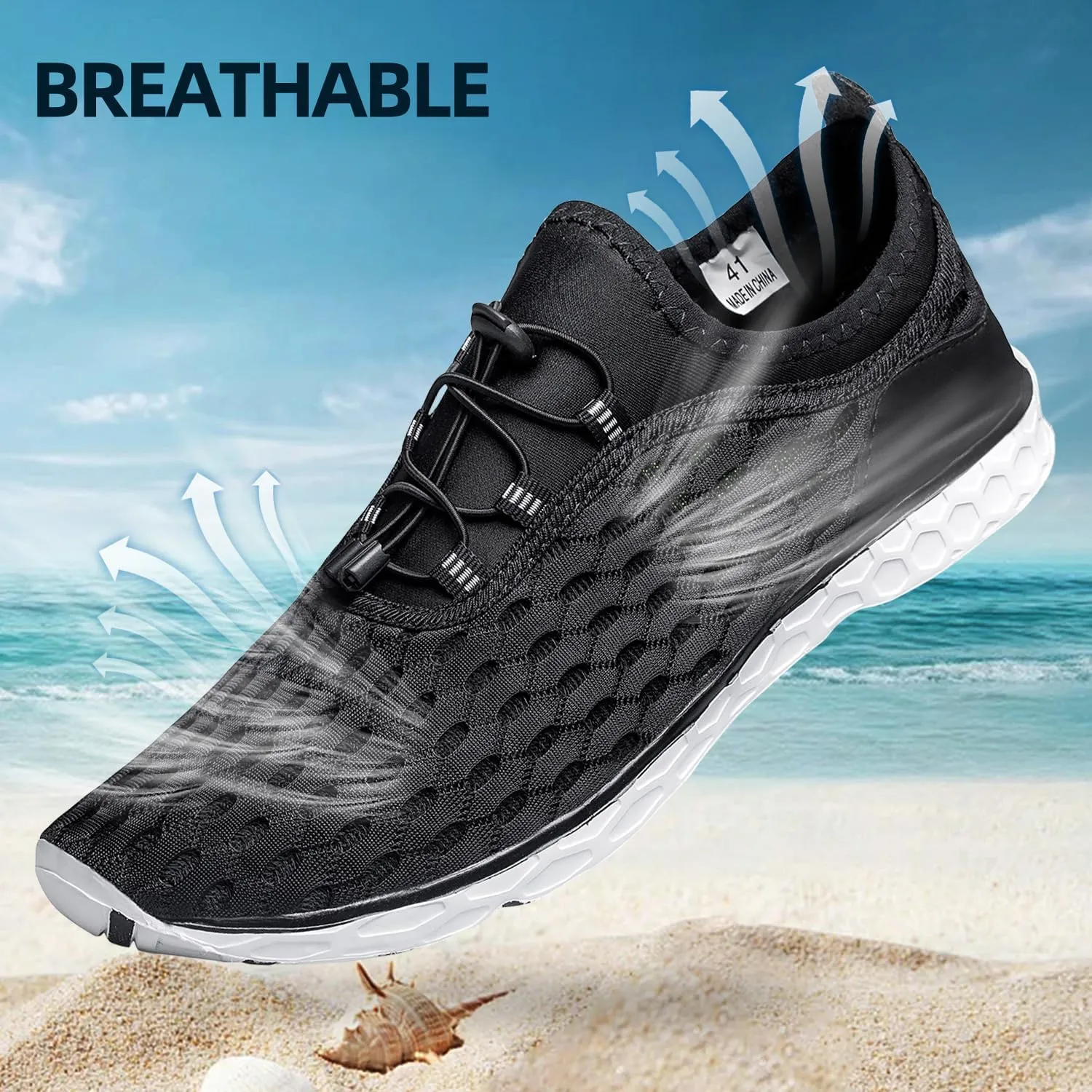 DOUSSPRT Men's Water Shoes Quick Drying Sports Aqua Shoes