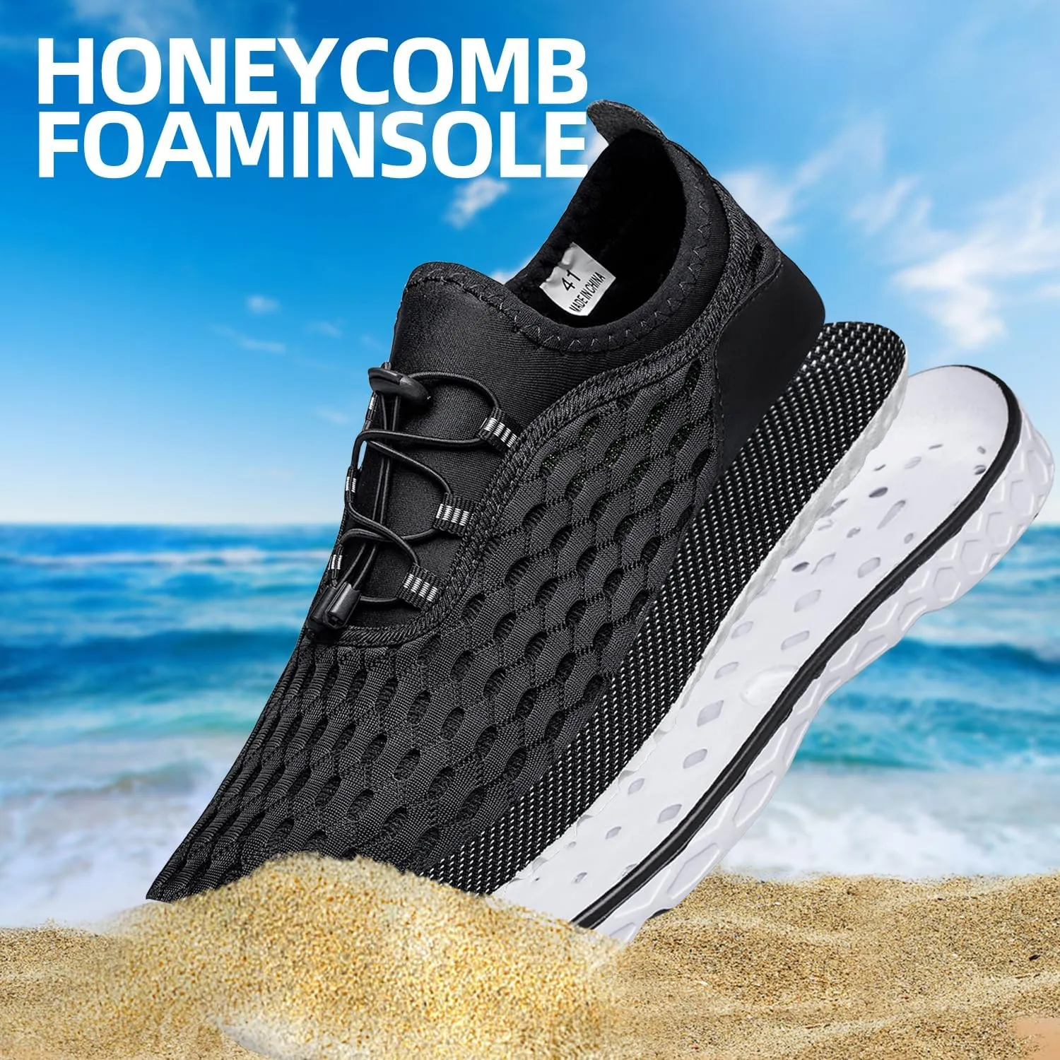 DOUSSPRT Men's Water Shoes Quick Drying Sports Aqua Shoes