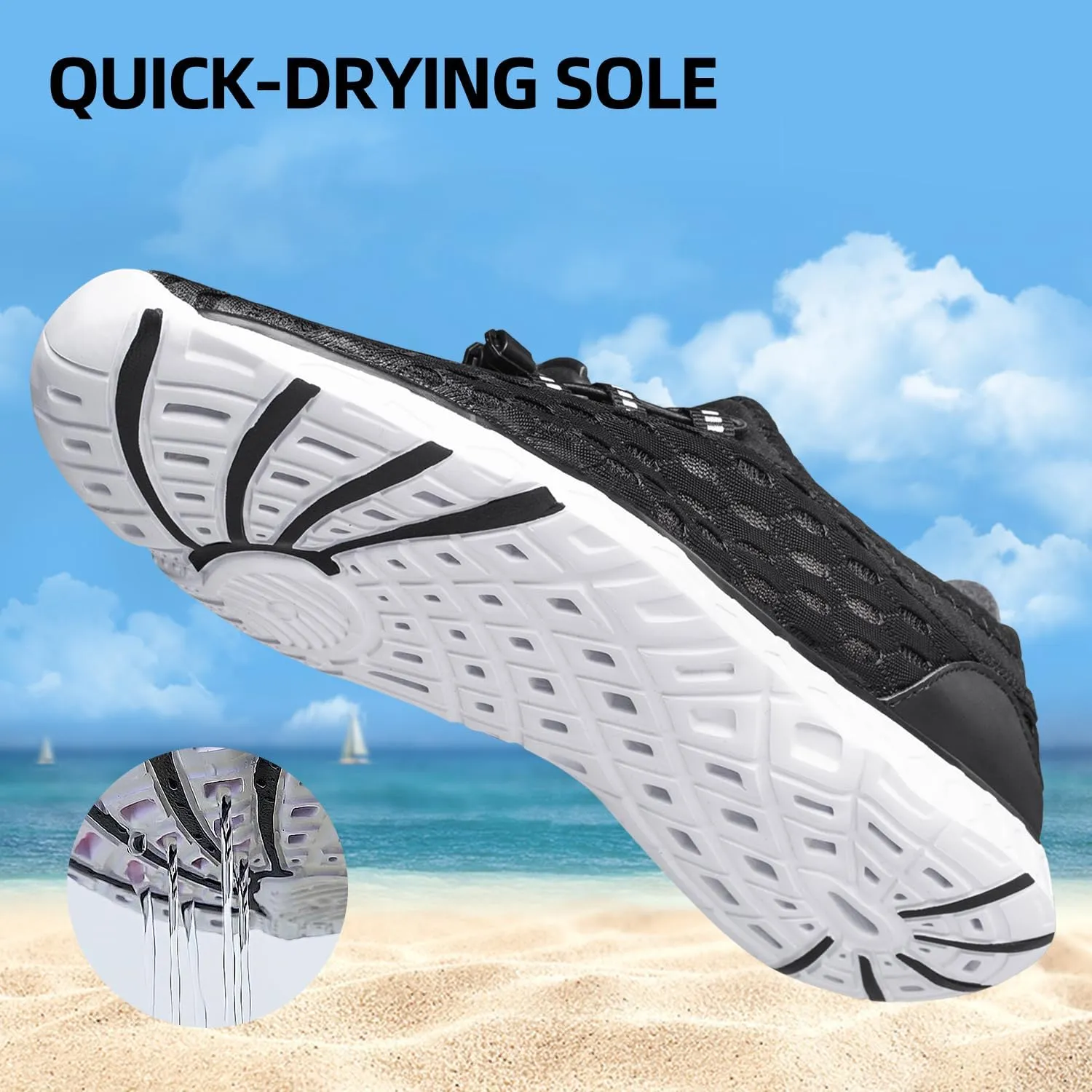 DOUSSPRT Men's Water Shoes Quick Drying Sports Aqua Shoes