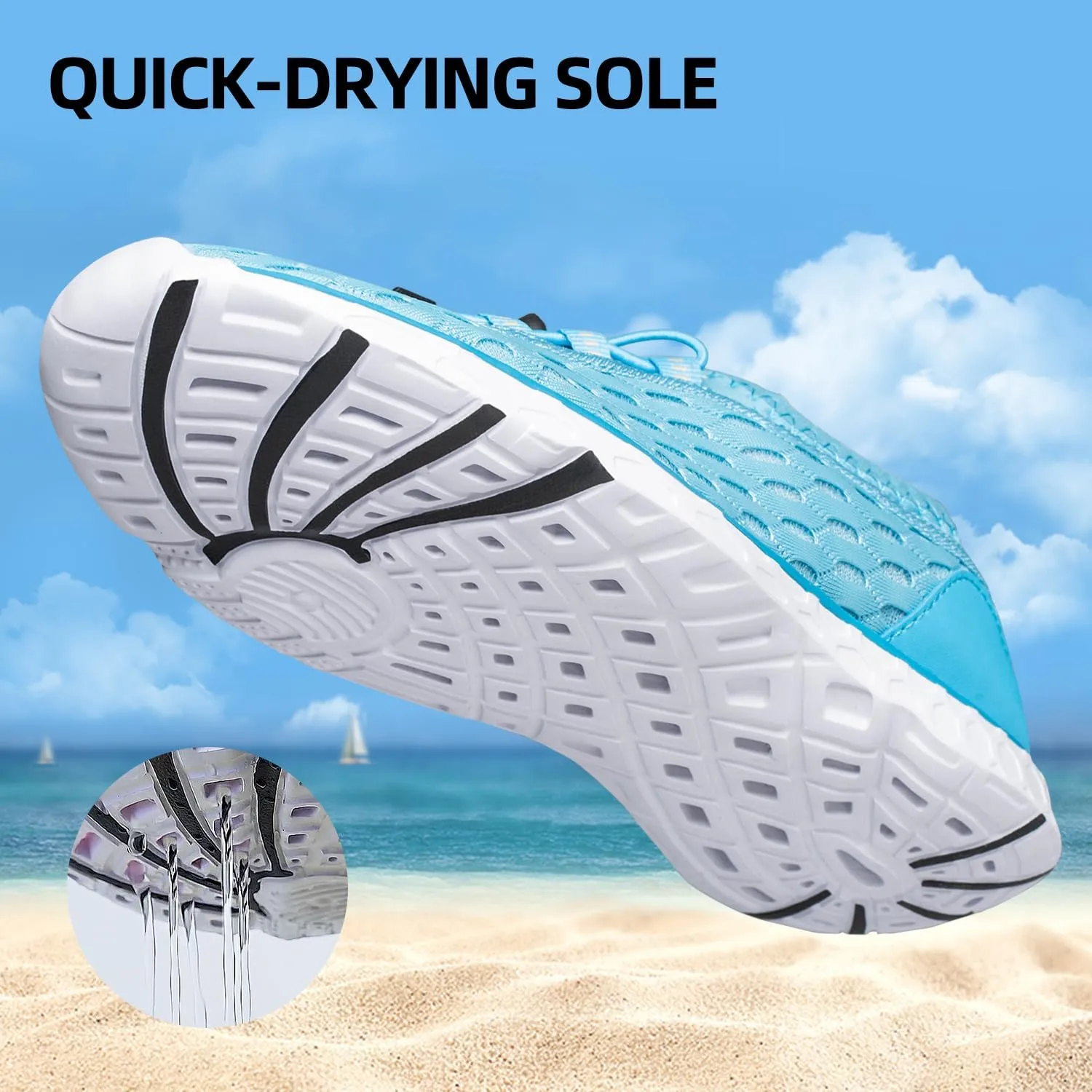 DOUSSPRT Women's Water Shoes Quick Drying Sports Aqua Shoes