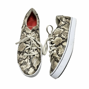 Non-marking sole Pull Tab Shoes Sneakers By Dr Scholls In Snakeskin Print, Size: 9
