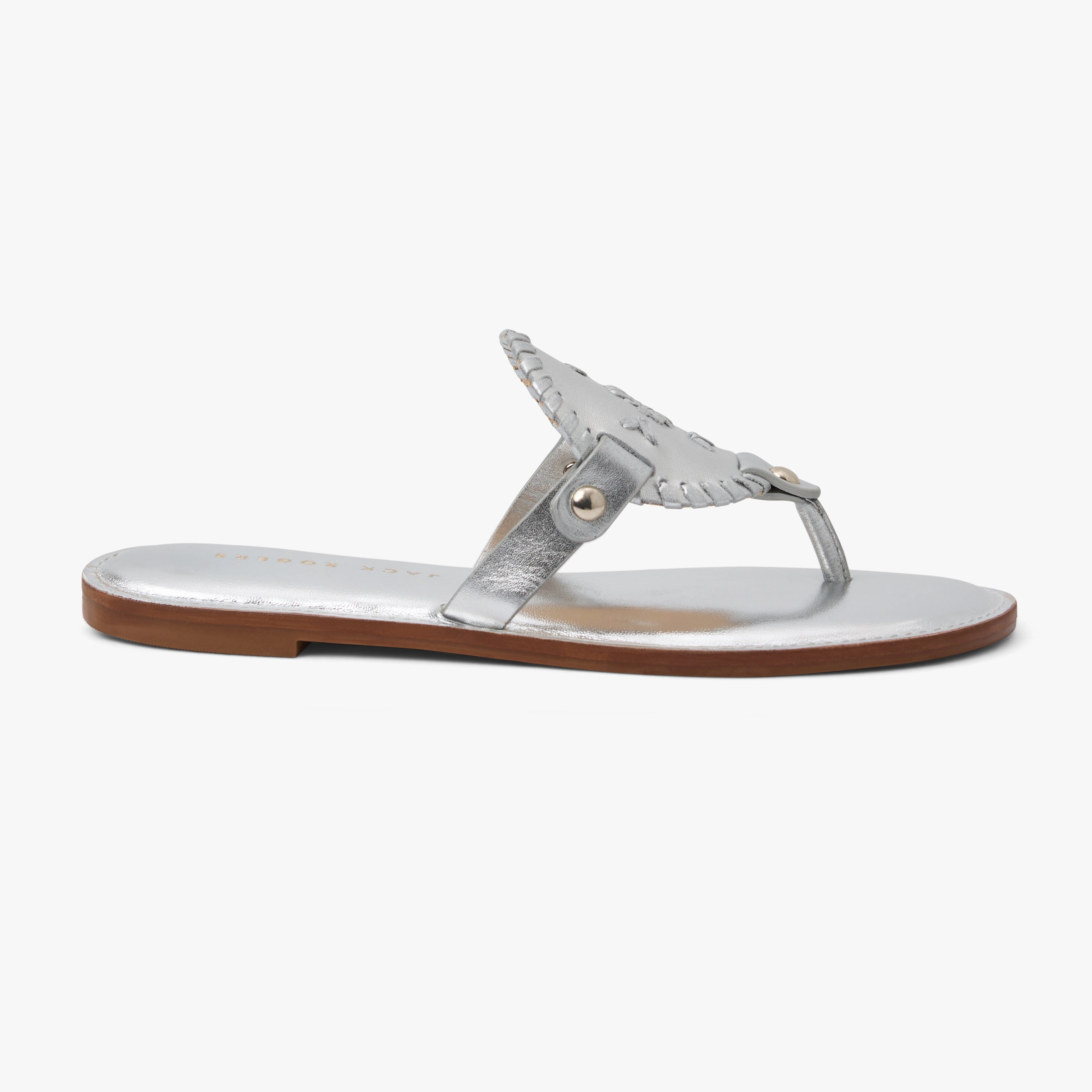 Collins Metallic Leather Flat Sandal Ergonomic Arch Support