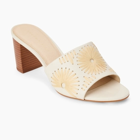 Susie Leather & Raffia Sandal Heel Soft Step