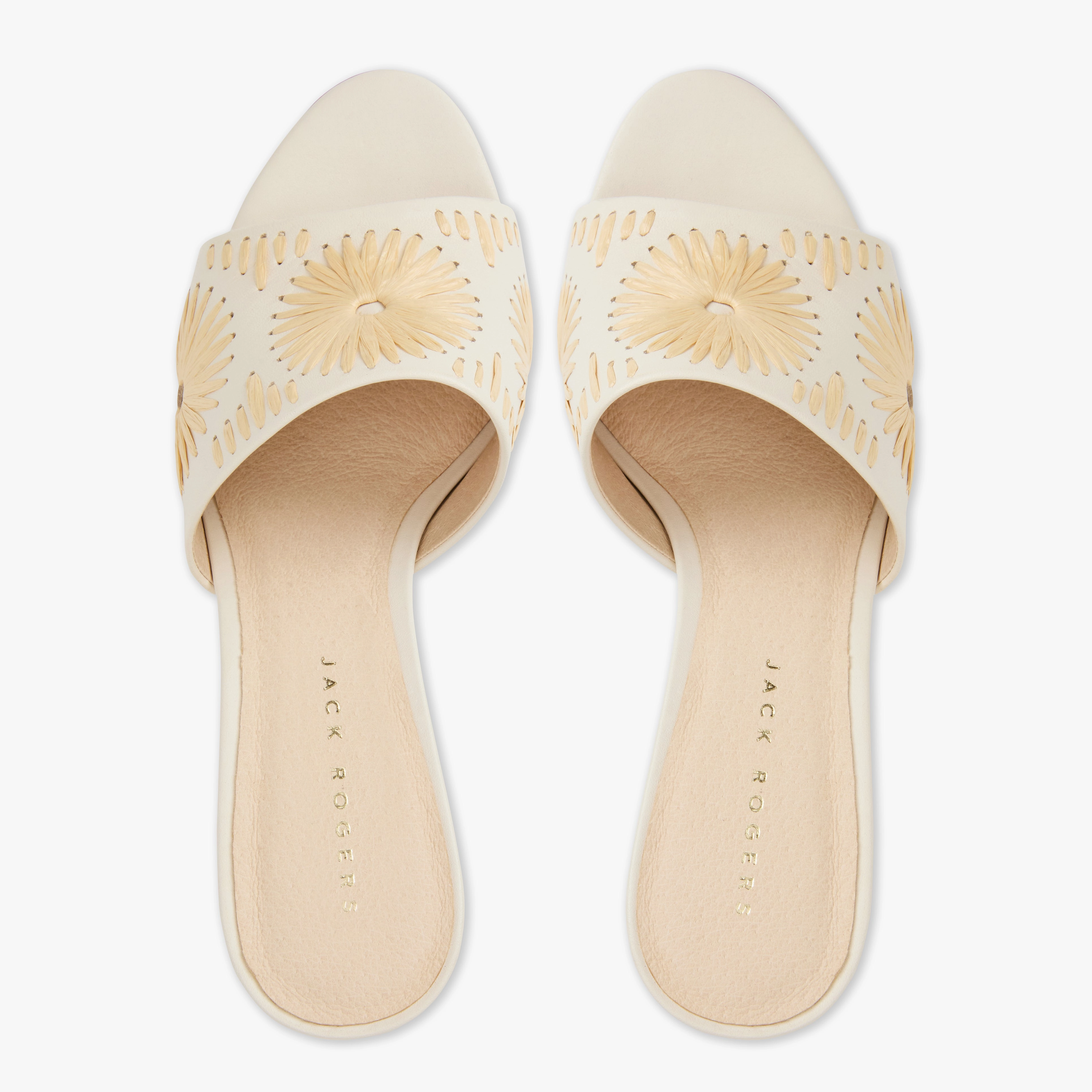 Susie Leather & Raffia Sandal Heel Non Marking Outsole Flexible Fit Shoes
