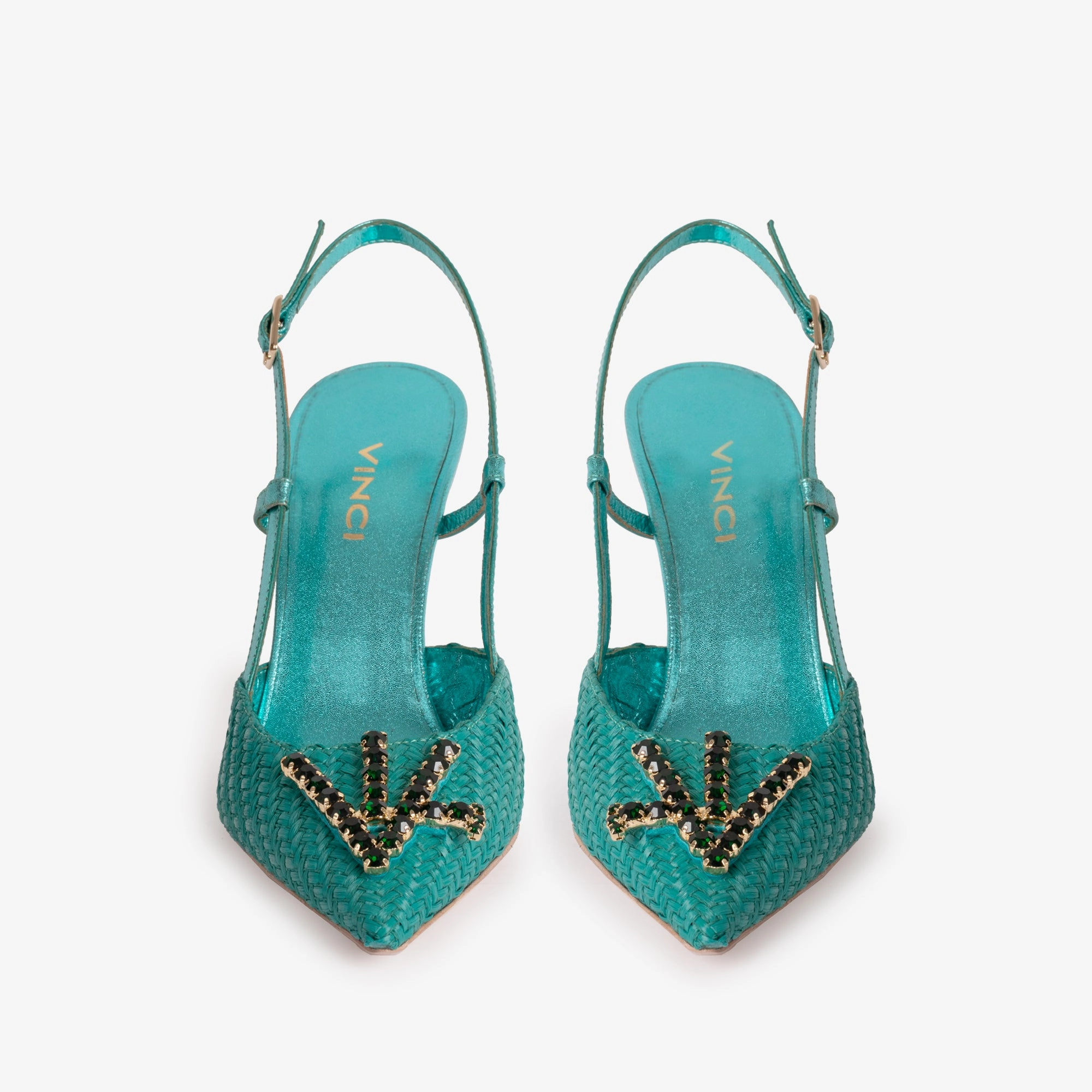 Chic Days Spring Ready The Luna Turquoise Leather Slingback Women Sandal