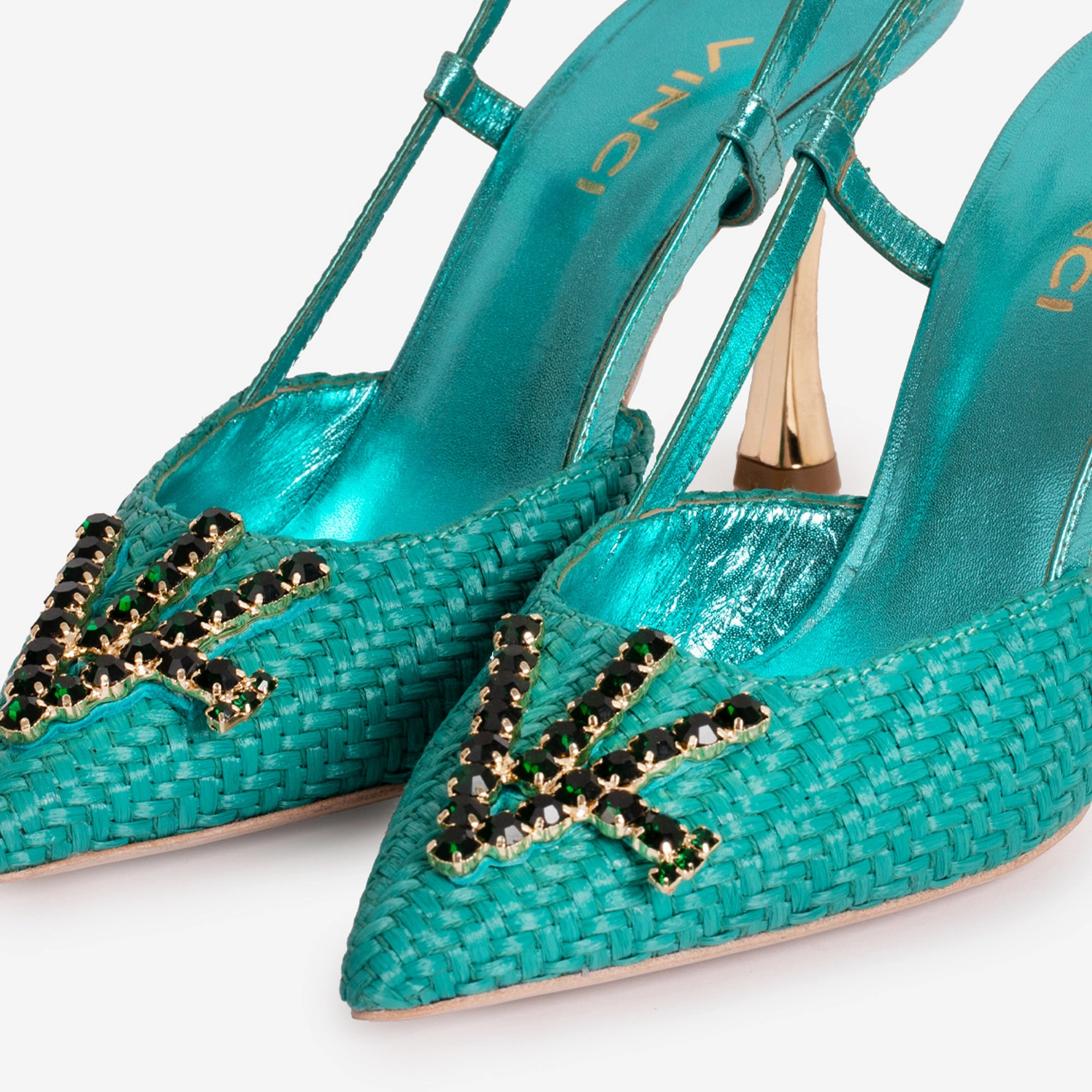 Supportive Design Toe Gripping Technology The Luna Turquoise Leather Slingback Women Sandal