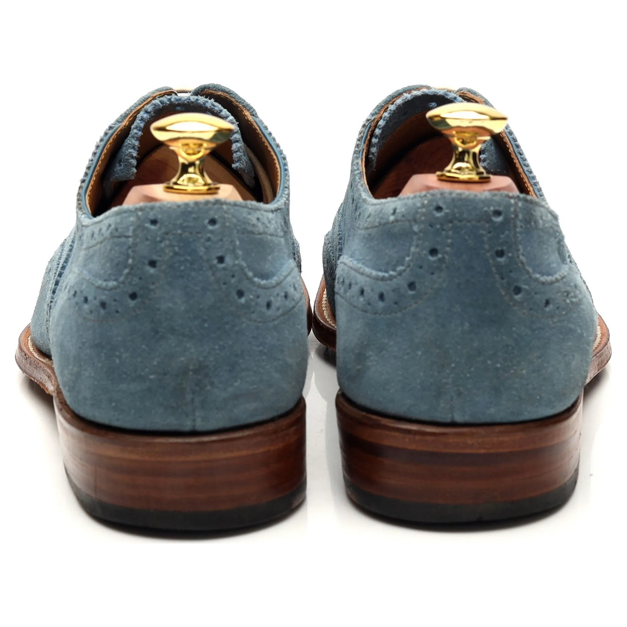 'Dylan' Blue Suede Oxford Brogues UK 7 F