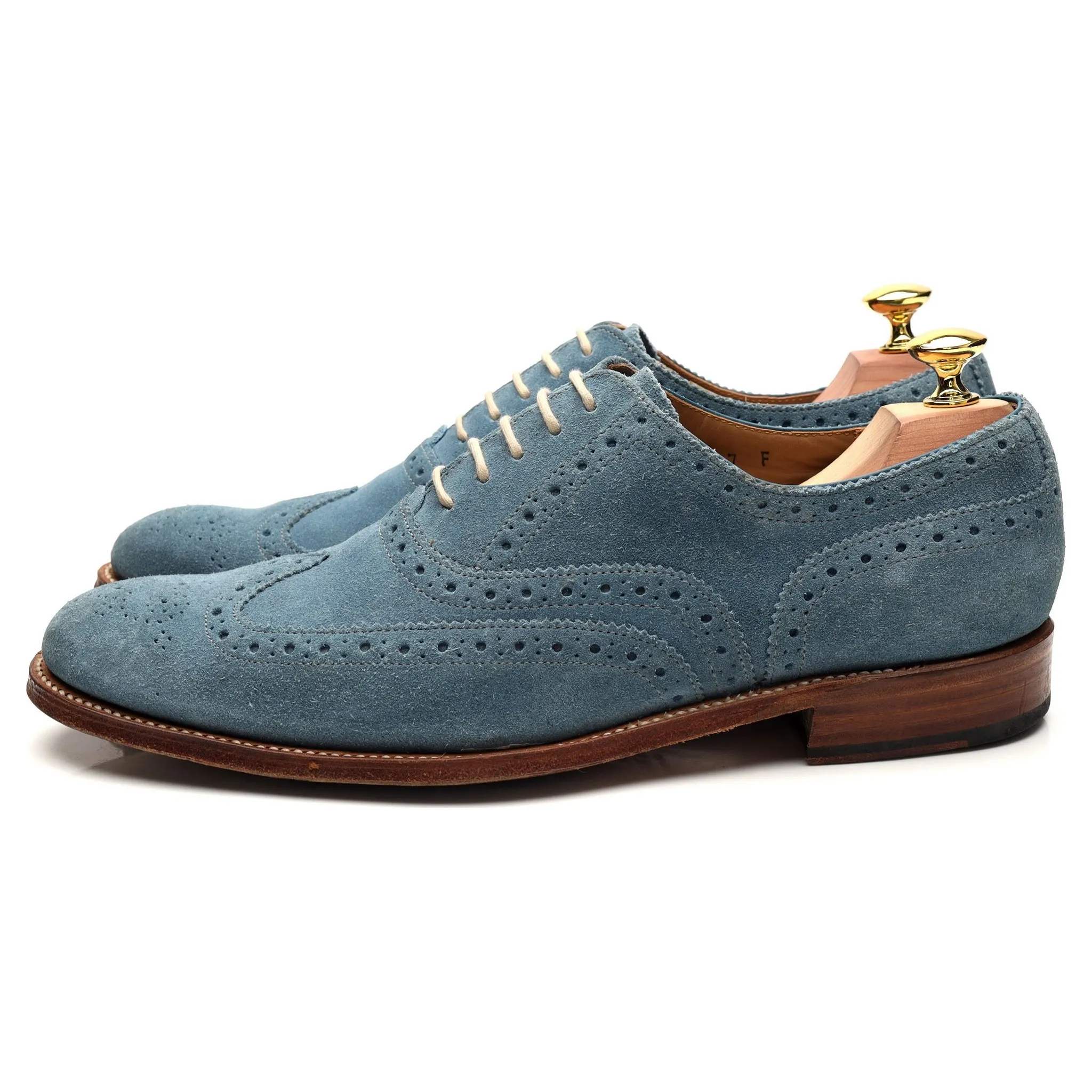 'Dylan' Blue Suede Oxford Brogues UK 7 F