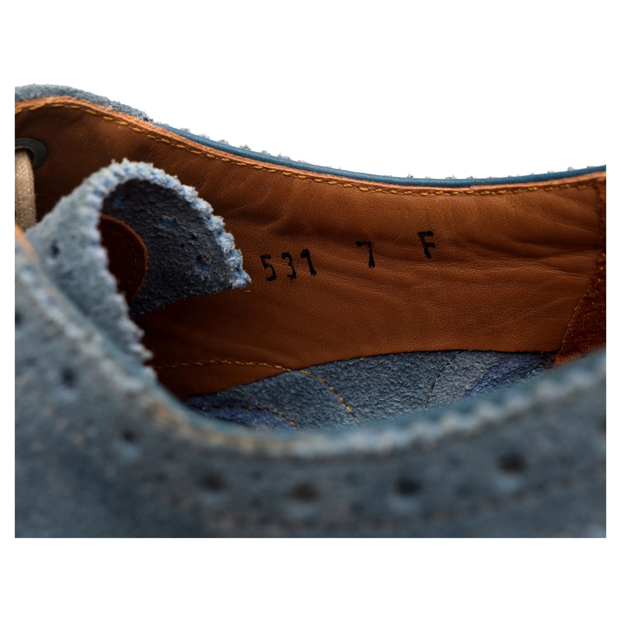 'Dylan' Blue Suede Oxford Brogues UK 7 F