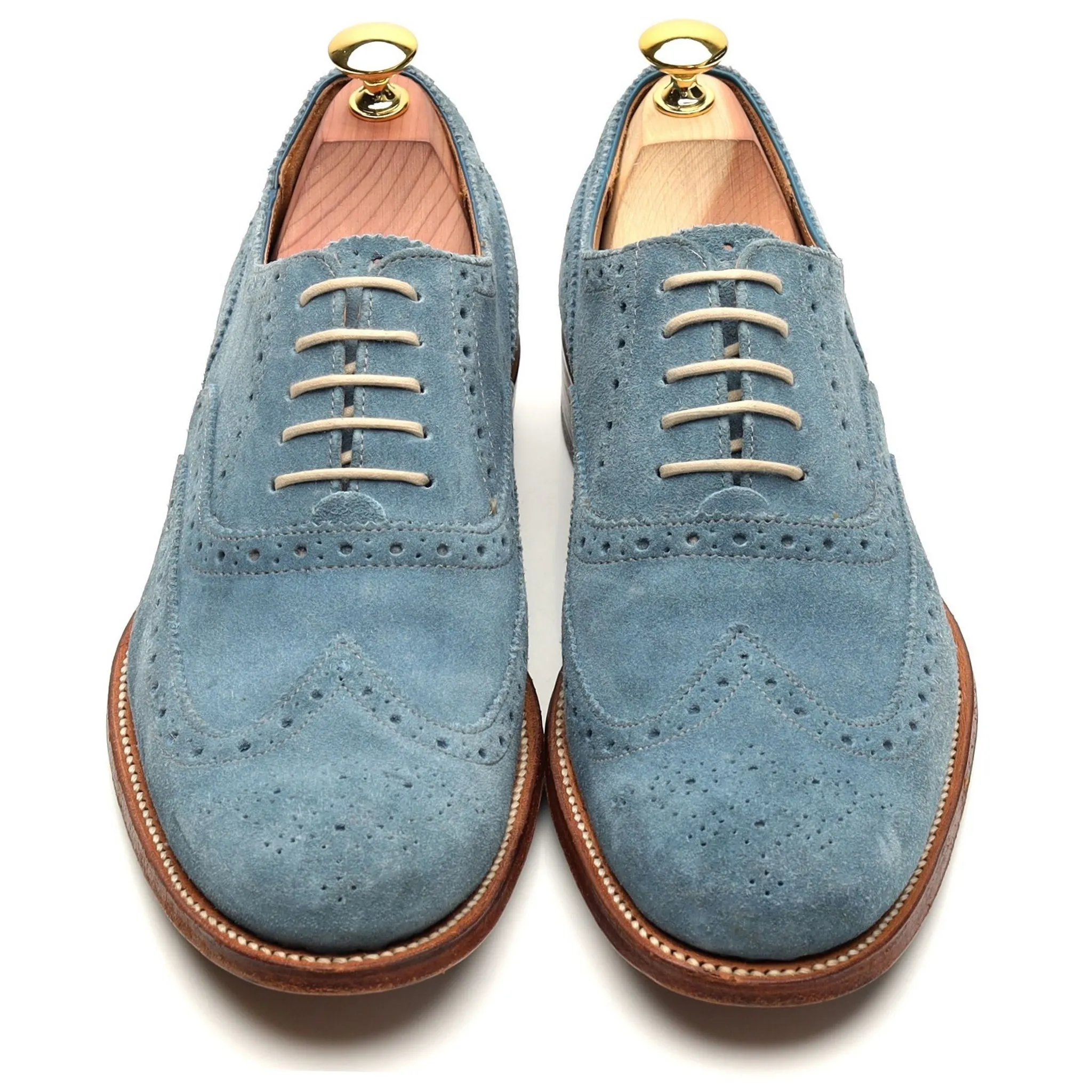 'Dylan' Blue Suede Oxford Brogues UK 7 F
