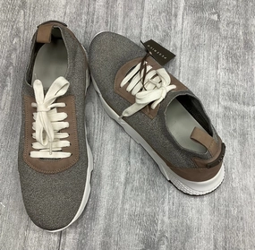 Travel Light Breathable fabric Shoes Sneakers By Cmb In Brown & Silver, Size: 10