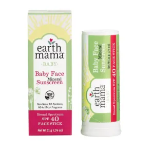 Earth Mama Organics Baby Face Mineral Sunscreen Face Stick - SPF 40