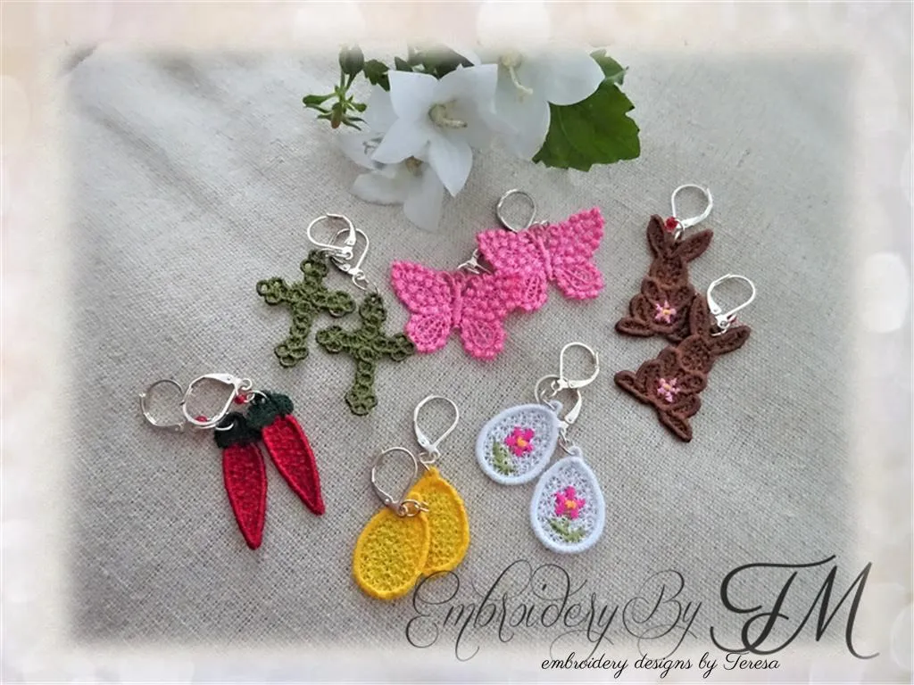 Easter jewelry / 4x4 hoop / six variations