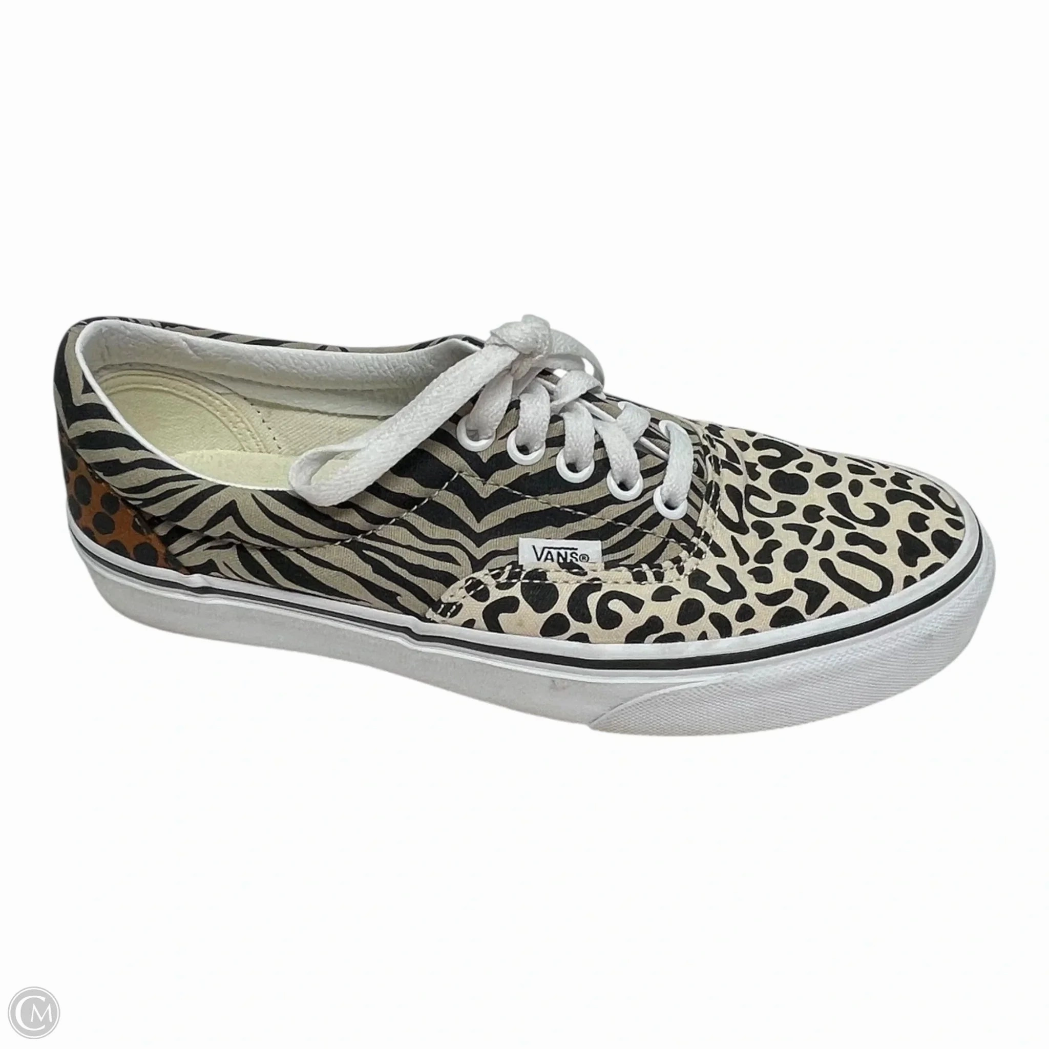 Moisture Wicking Fabric Shoes Sneakers By Vans In Animal Print, Size: 8