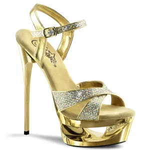 ECLIPSE-619G Pleaser Gold Glitter Sexy Platform Shoes (Pole Dancing Heels)