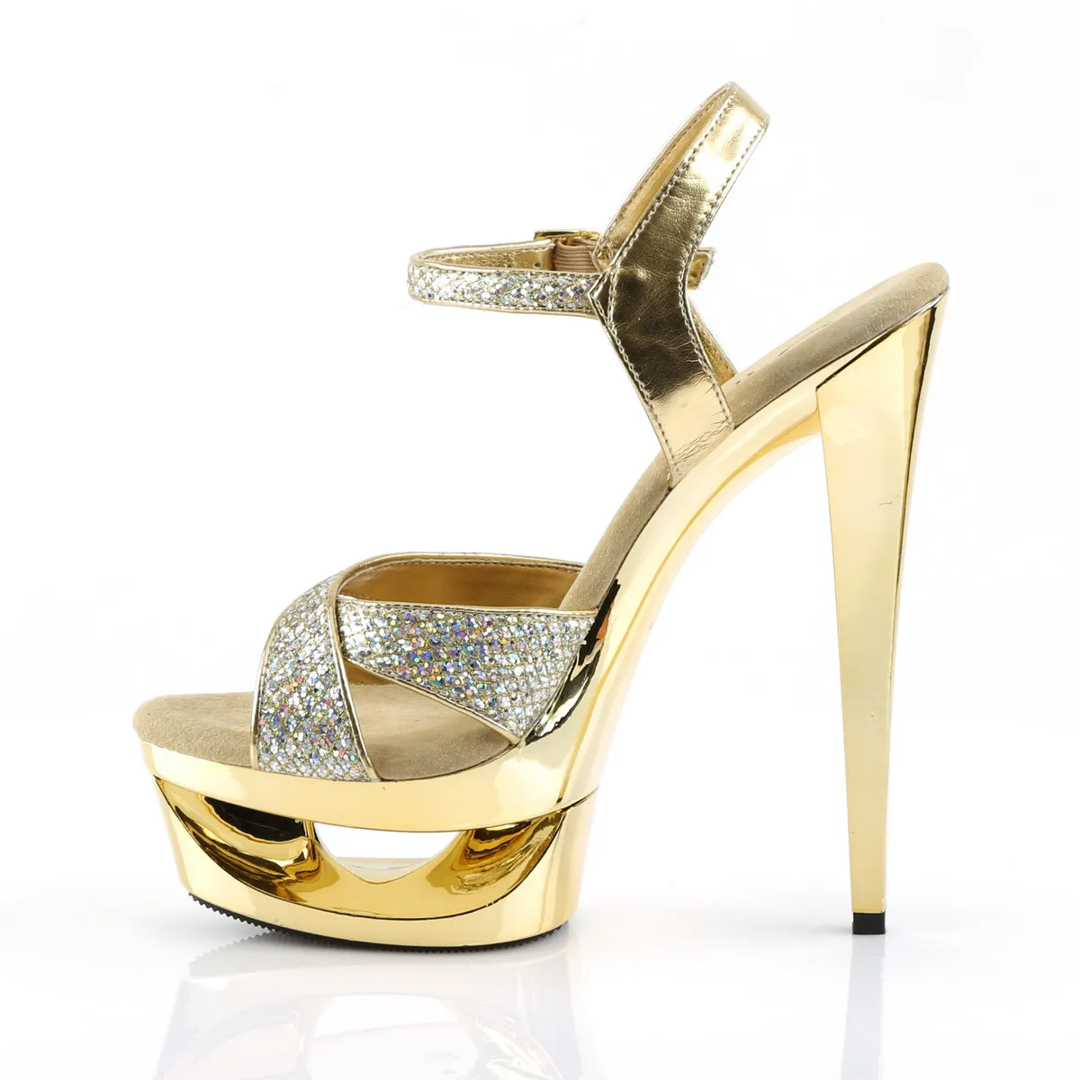 ECLIPSE-619G Pleaser Gold Glitter Sexy Platform Shoes (Pole Dancing Heels)