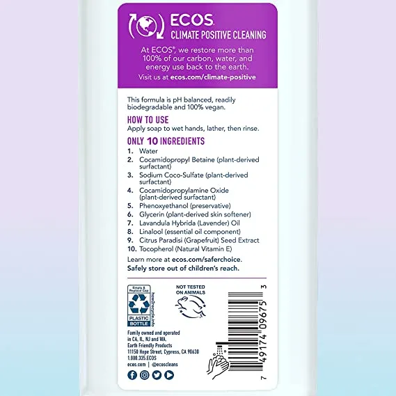 ECOS Hand Soap Lavender Refill 32oz/946ml Exp: 03/27