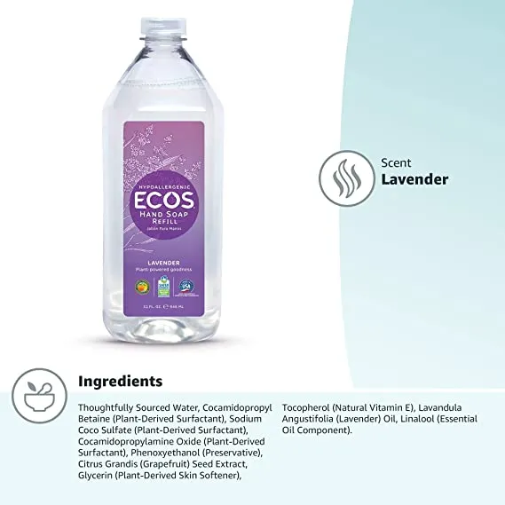 ECOS Hand Soap Lavender Refill 32oz/946ml Exp: 03/27