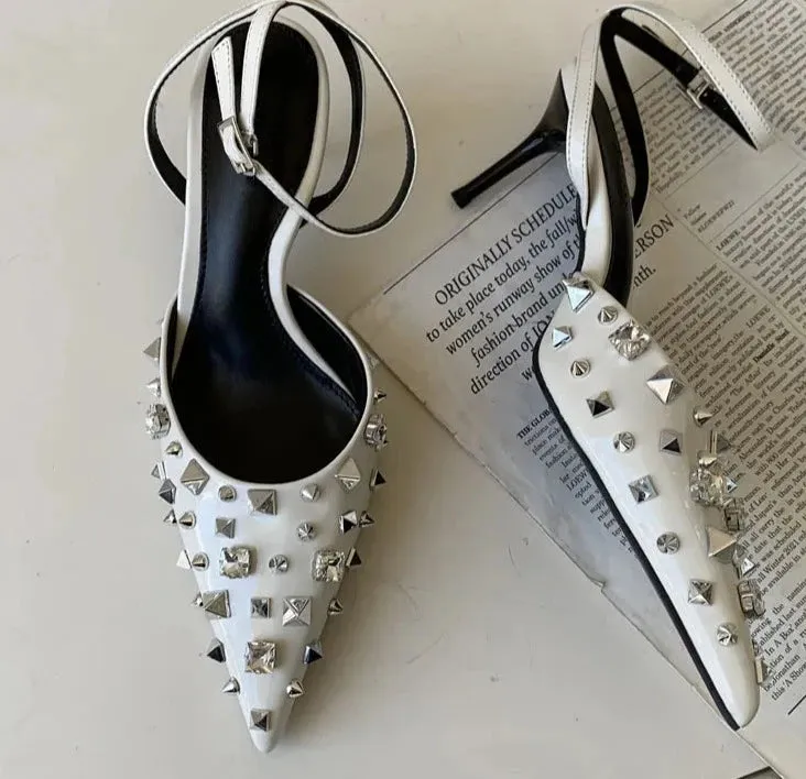 Edgy Rivet Sling-back Pumps