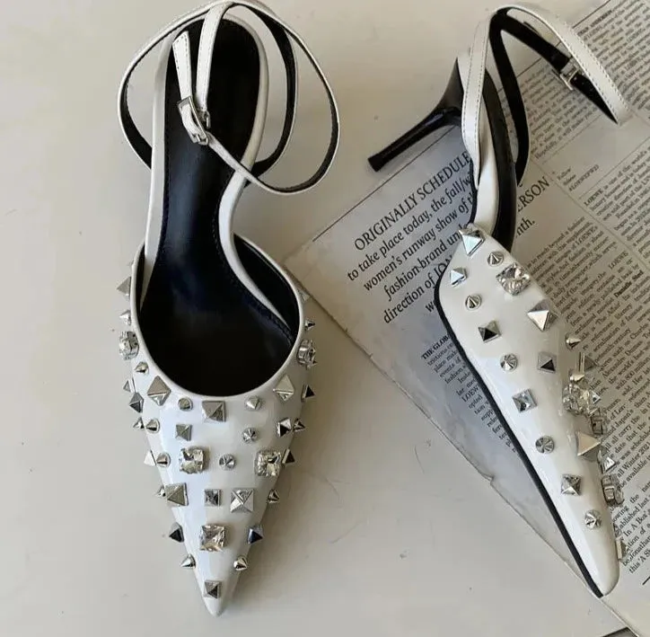 Edgy Rivet Sling-back Pumps