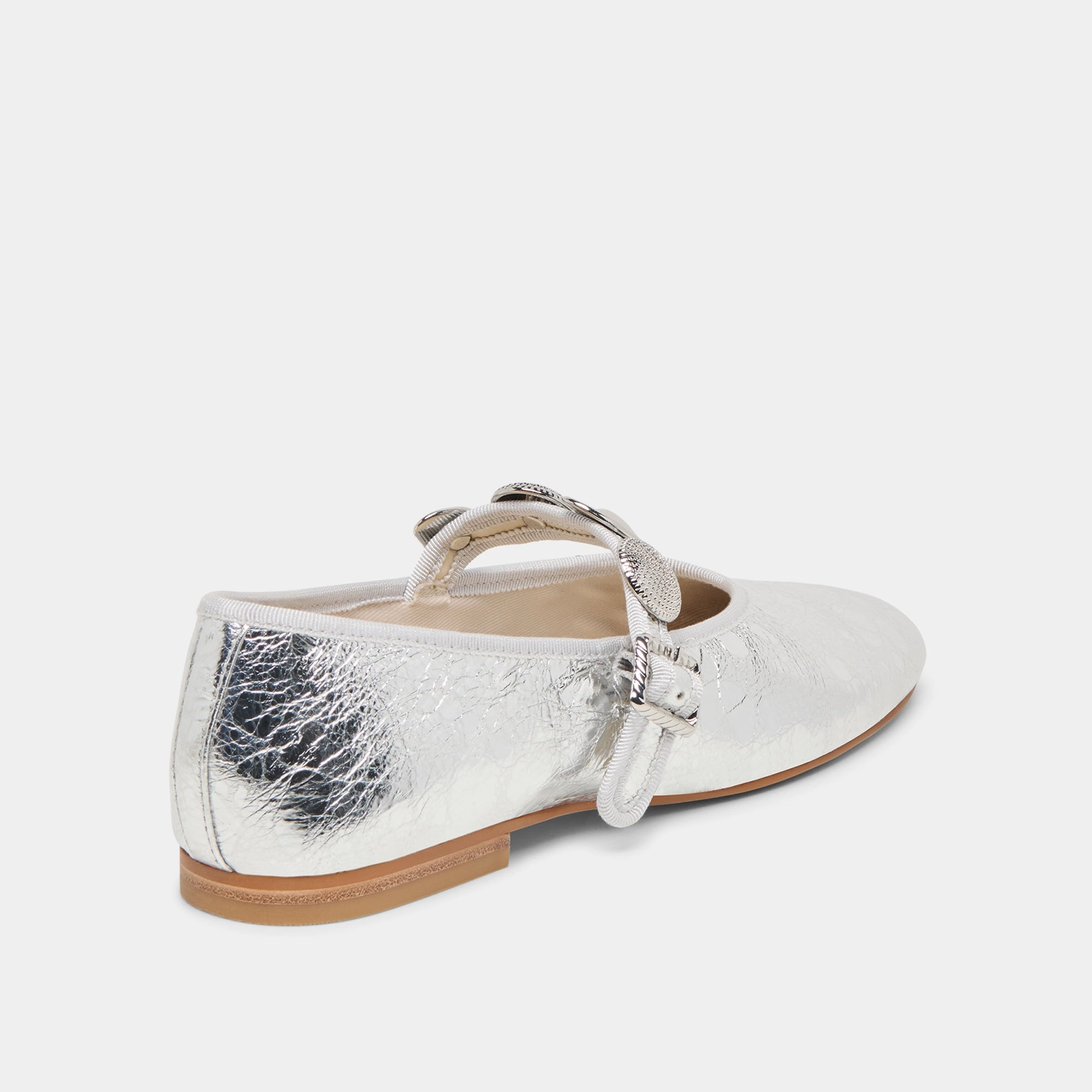 RELAN BALLET FLATS SILVER DISTRESSED LEATHER flexible shoes Wellness Glow