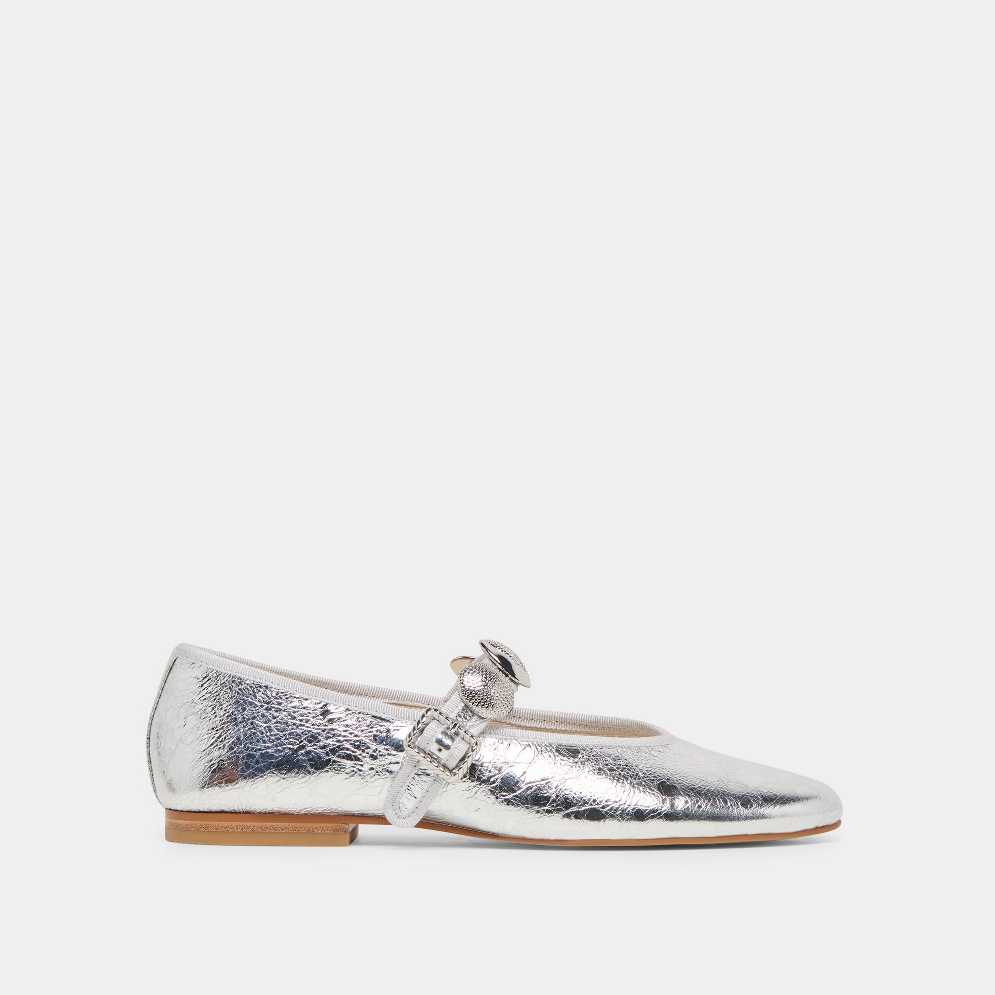 Minimal Core Nature Glow RELAN BALLET FLATS SILVER DISTRESSED LEATHER