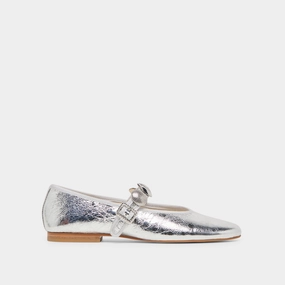 Minimal Core Nature Glow RELAN BALLET FLATS SILVER DISTRESSED LEATHER
