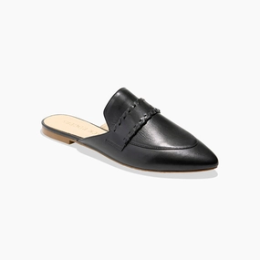 Beacon Leather Stitch Flat Mule Party Mood Elastic Gusset