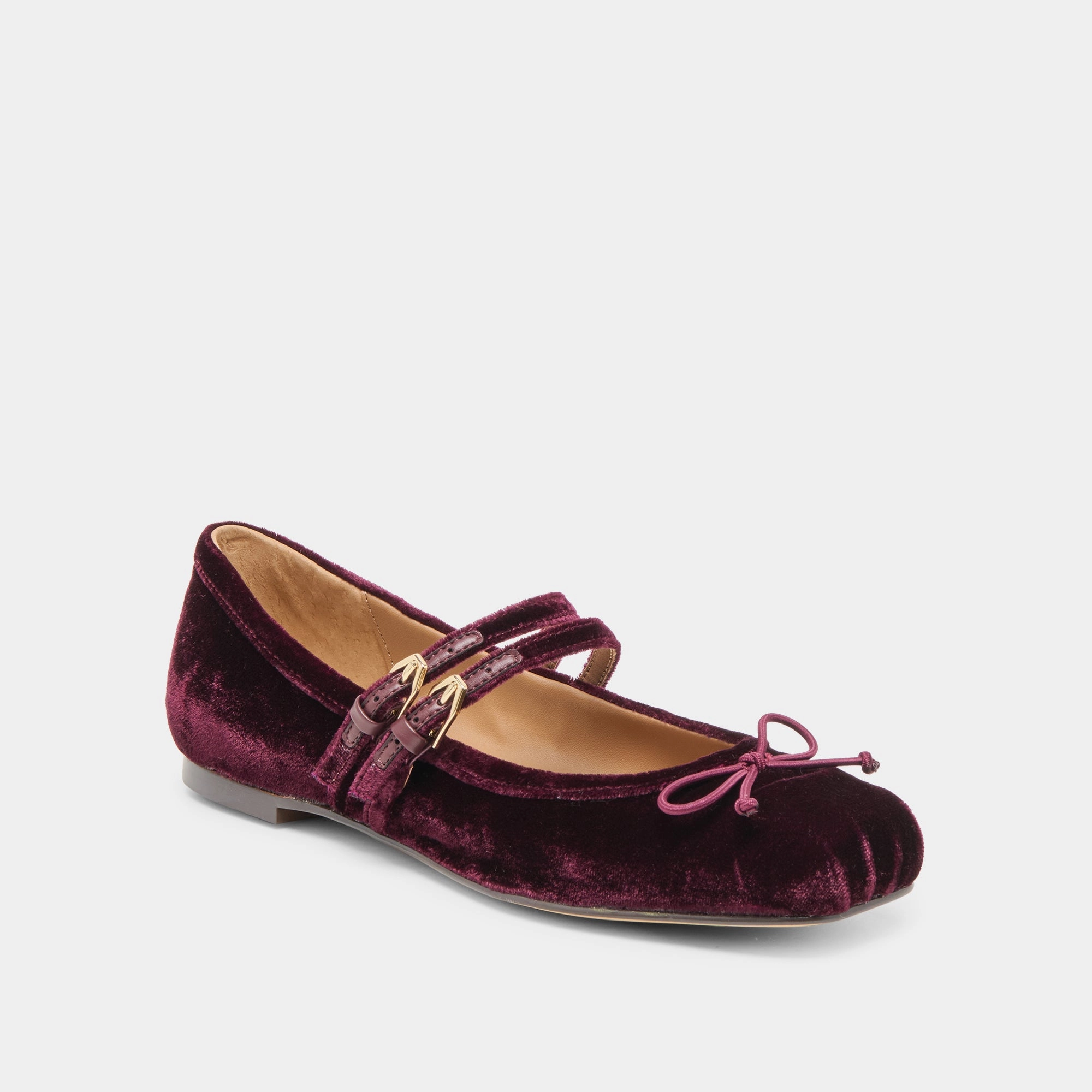 Love Walk Trendy Walk GIBSEN BALLET FLATS BURGUNDY VELVET
