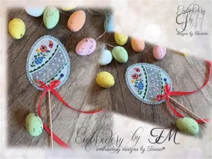 Egg No.4 - folklore motifs from Slovacko region/FSL felt /4x4 hoop