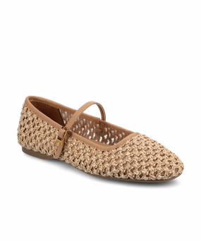 The Hummingbird Mary Jane - Tan Openweave Ankle Support Comfort Lining