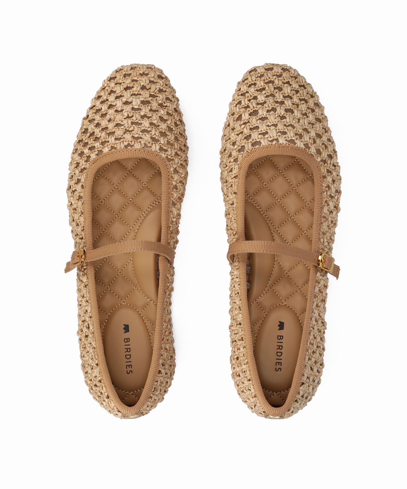 The Hummingbird Mary Jane - Tan Openweave Minimalist Look