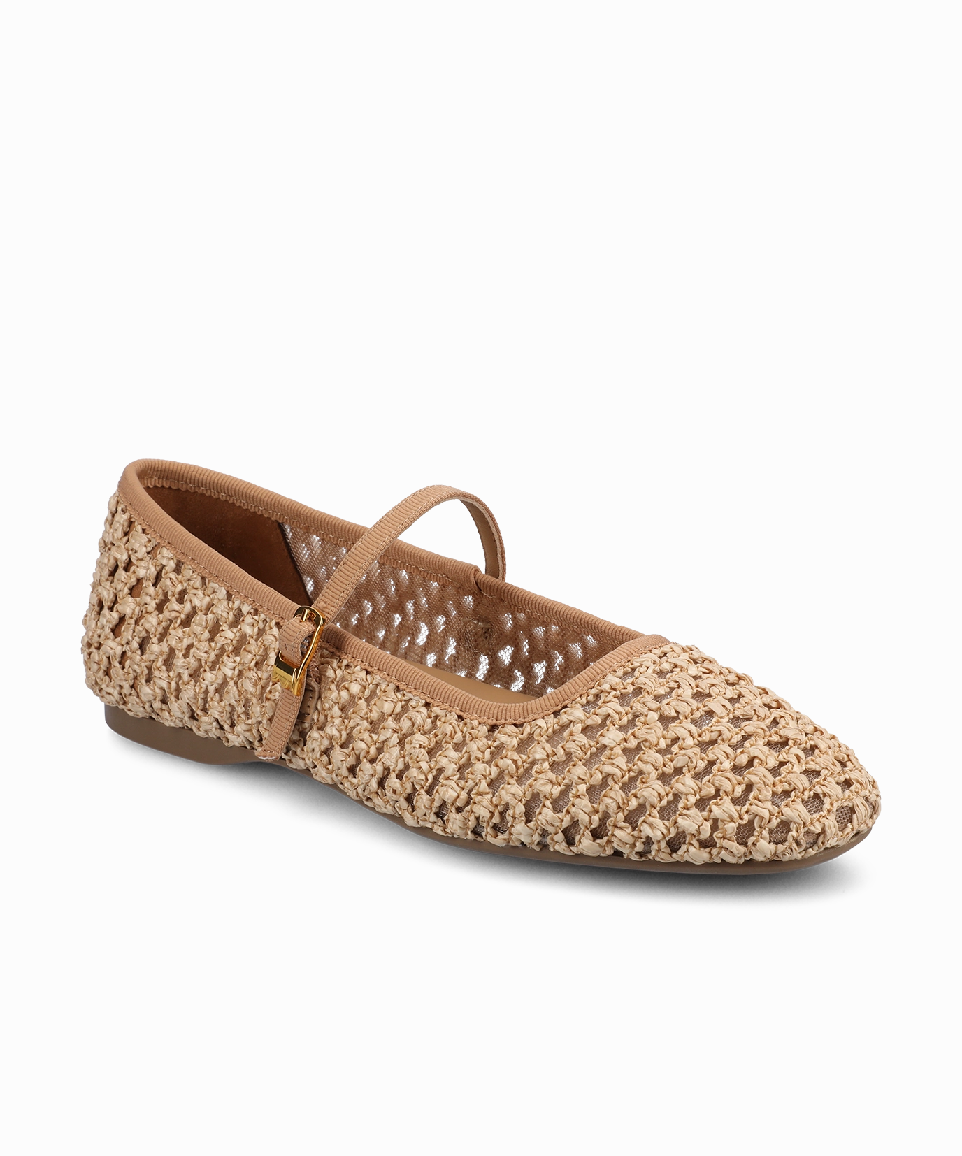 The Hummingbird Mary Jane - Tan Openweave Ankle Support Comfort Lining