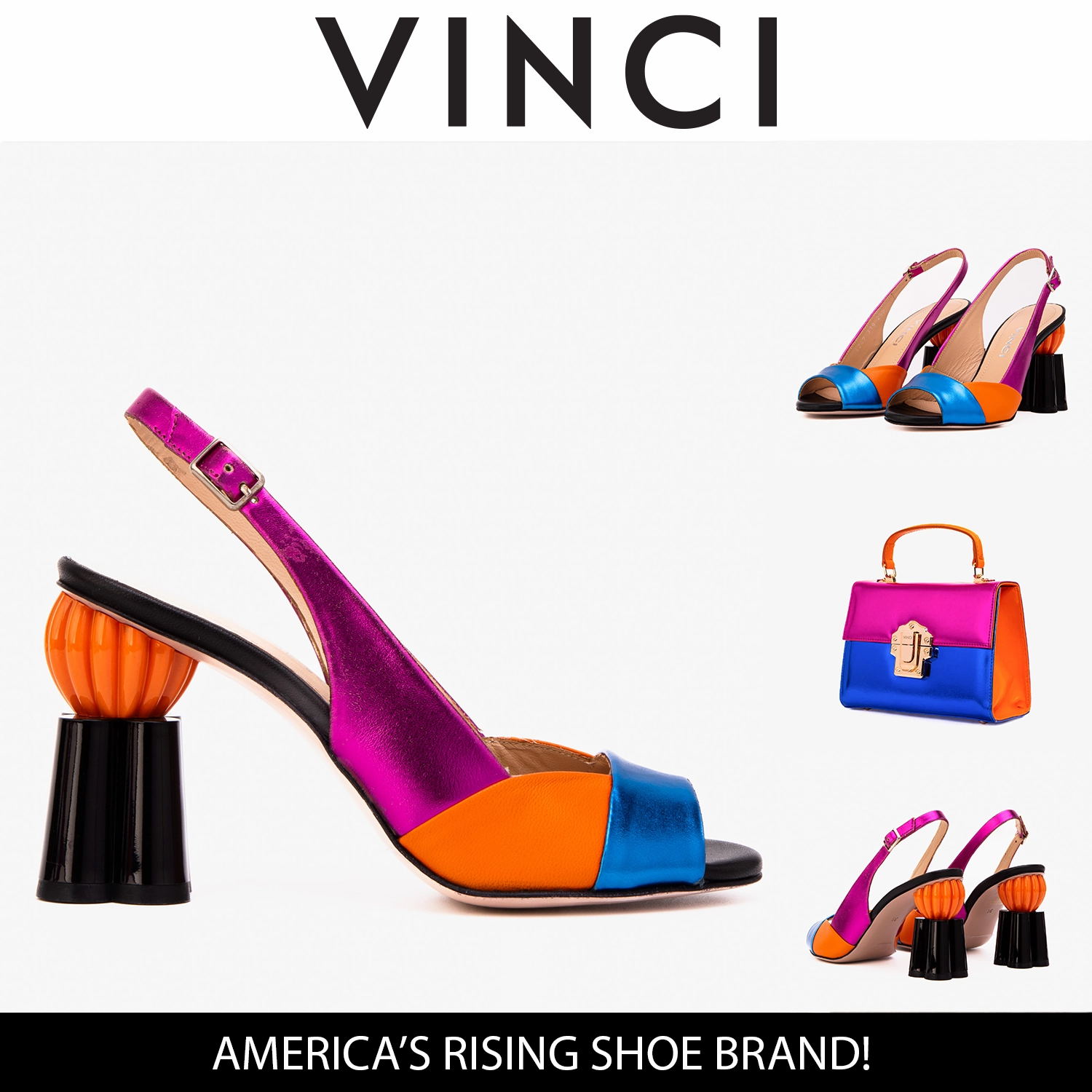 The Rize Multicolor Pumpkin Heel Leather Women Sandal Sporty Footwear Tropical Mood