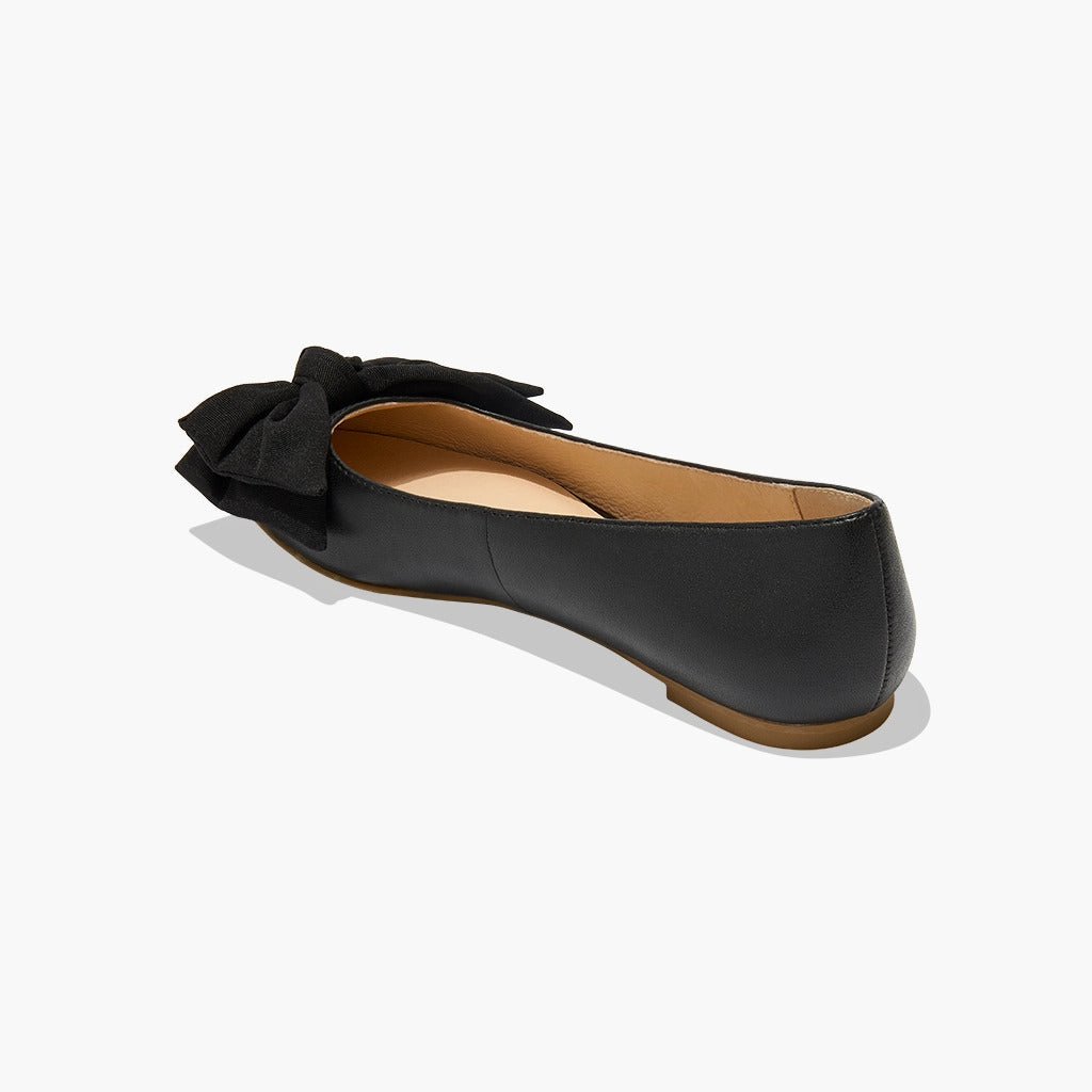 Gift Glow Debra Leather & Fabric Bow Ballet Flat