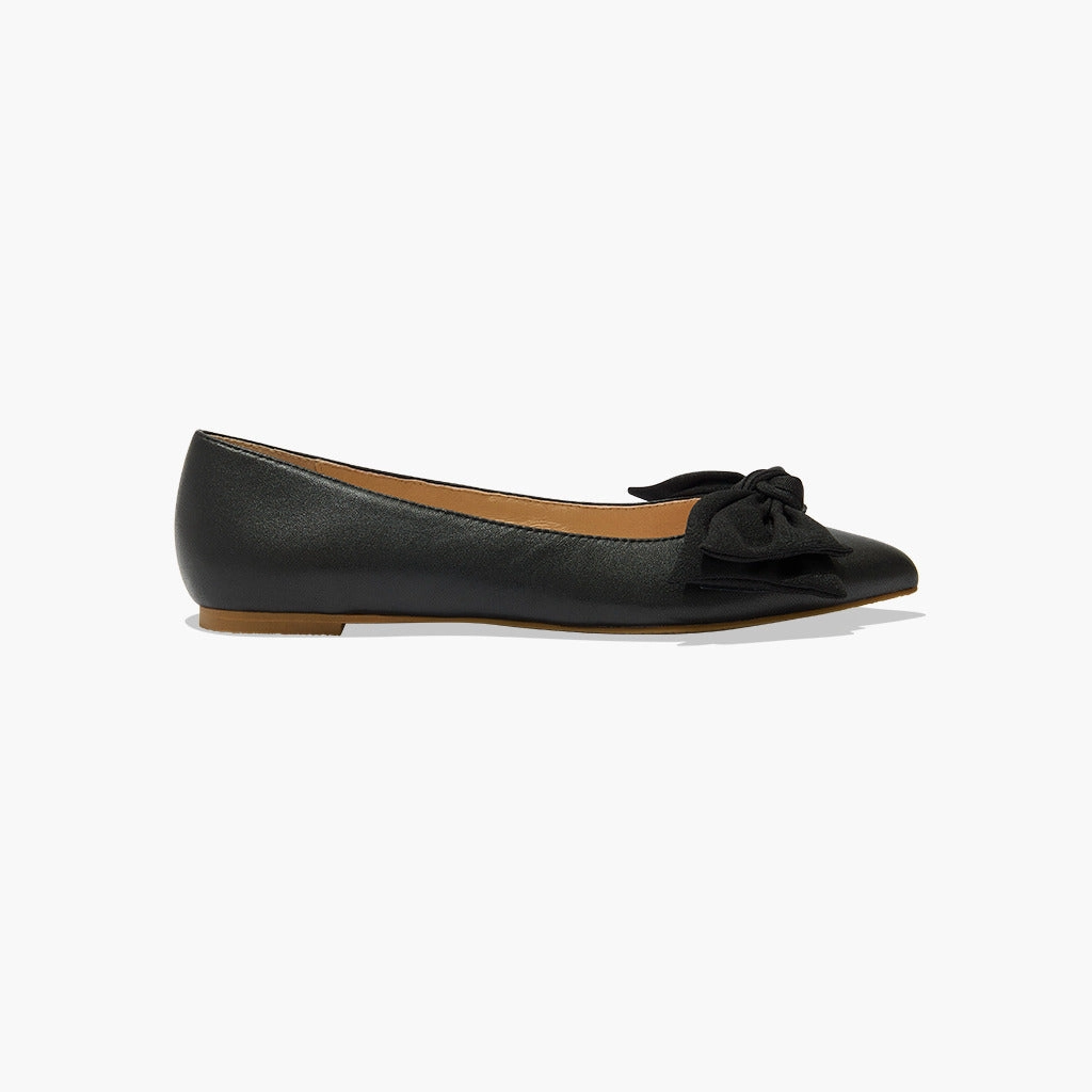 Expo Glow Work Shoes Debra Leather & Fabric Bow Ballet Flat