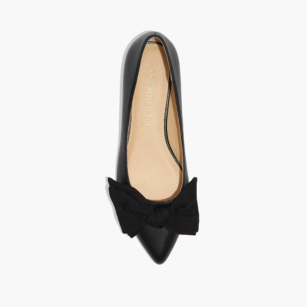 Debra Leather & Fabric Bow Ballet Flat Pollen Air Fashionable Slip-ons