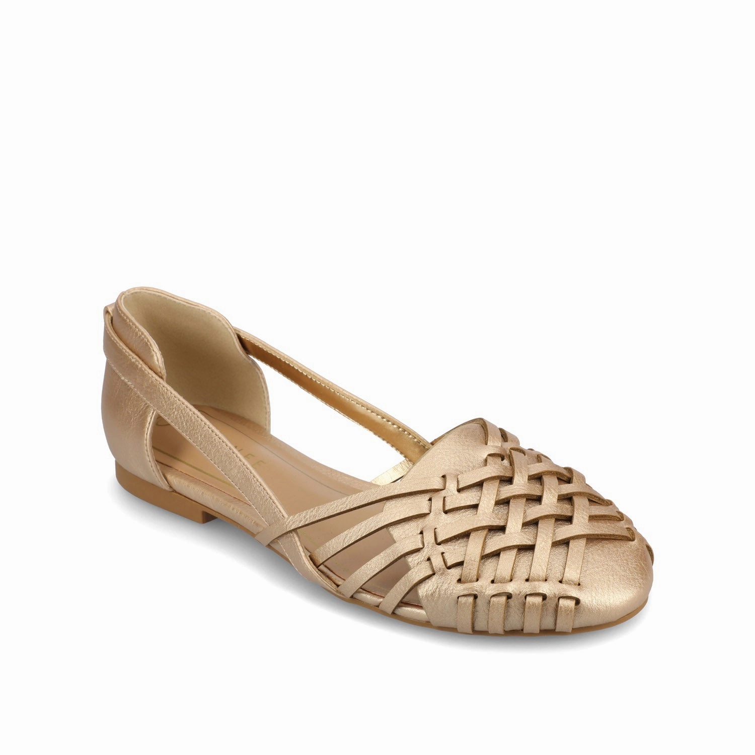 Elegant Step Comfort EKKO WOVEN FLATS IN METALLIC True Walk Slow Power
