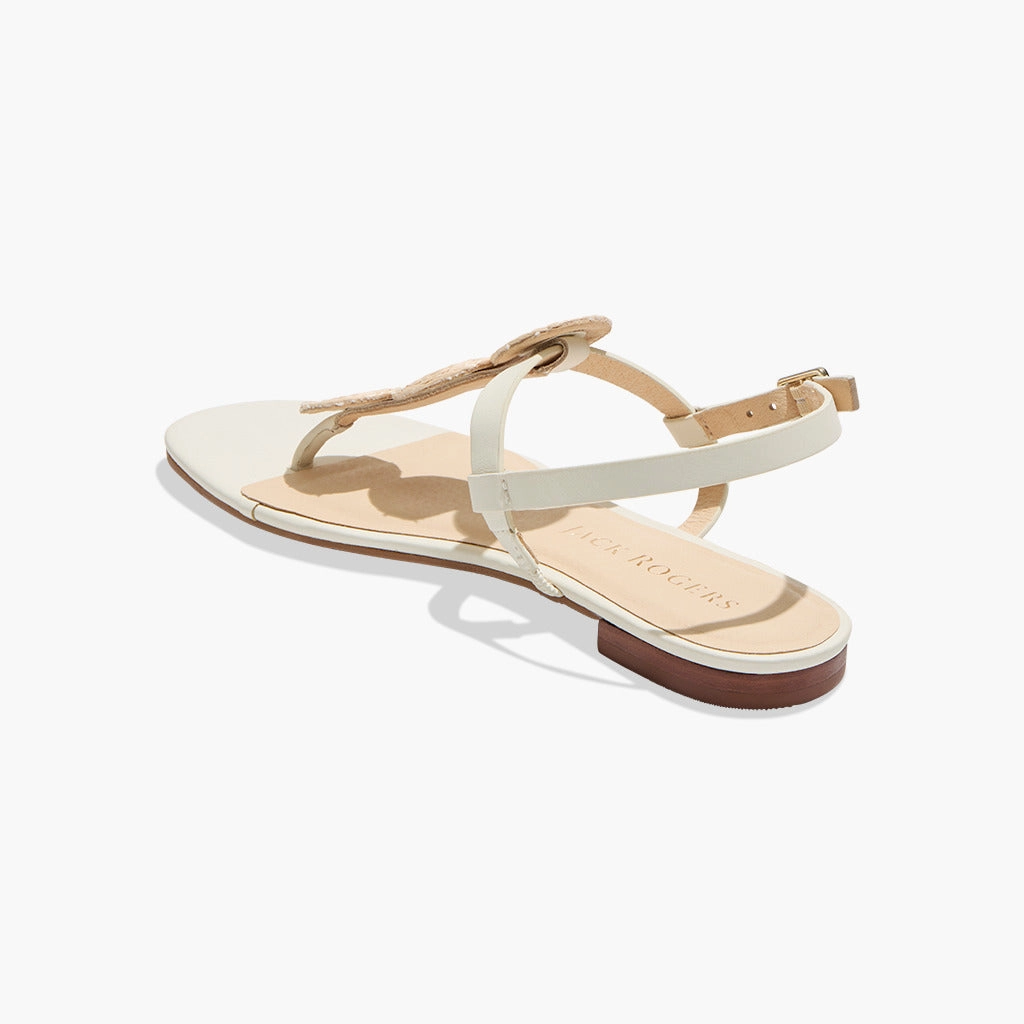 Relaxed Fit Shoes Contoured Footbed Worth Raffia Flat Sandal