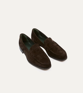 Brown Suede Charles Mk II Goodyear Welted Penny Loafer Steady Step Support frame