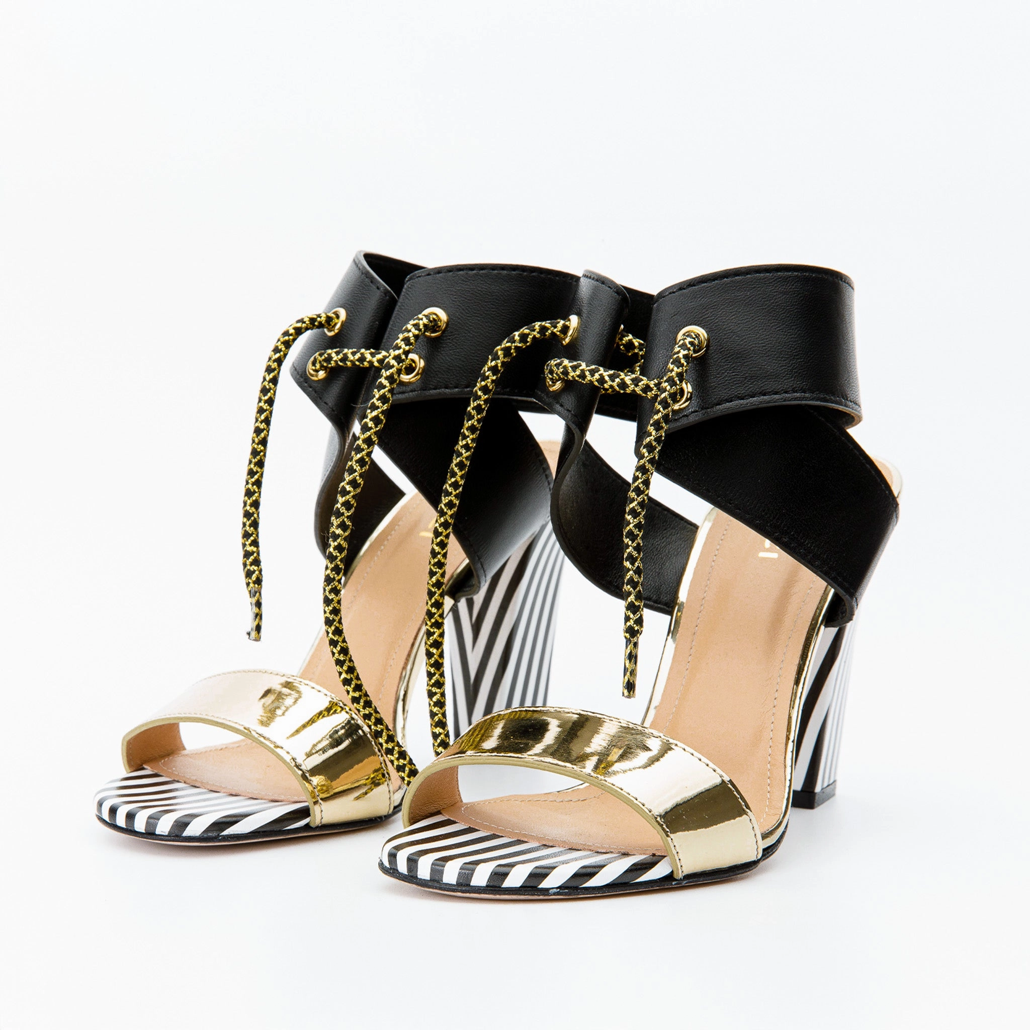 Fashionable Design The Bloke Black Leather Ankle Strap Women Sandal