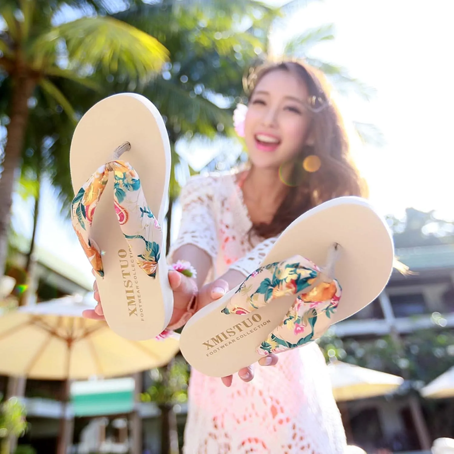 Eliogn Woman's Wedge Flip Flops Girls Summer Casual Thong Platform Sandals