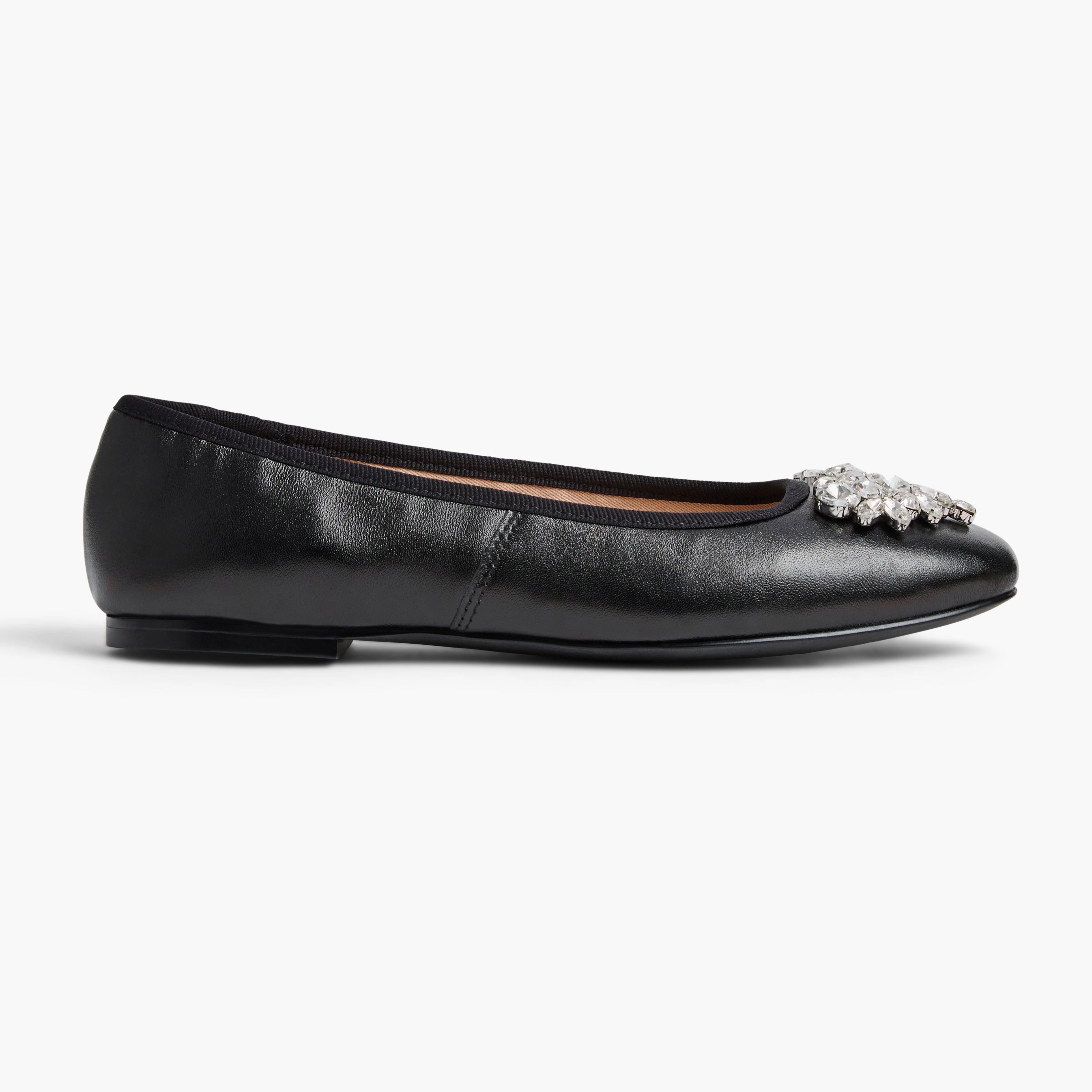Ellina Jeweled Leather Ballet Flat Quiet Walk Support Walk