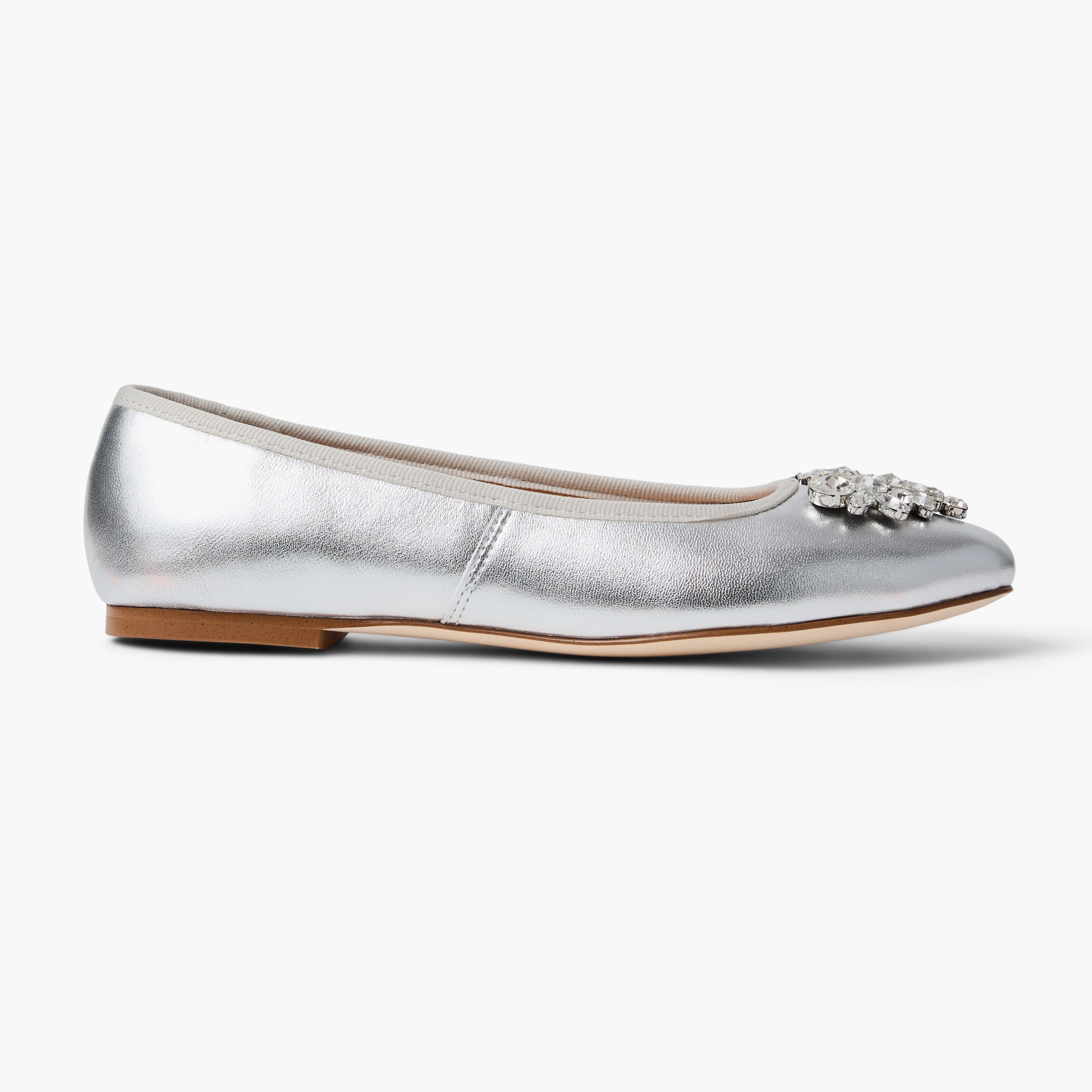 Reinforced Seams Ellina Jeweled Leather Ballet Flat