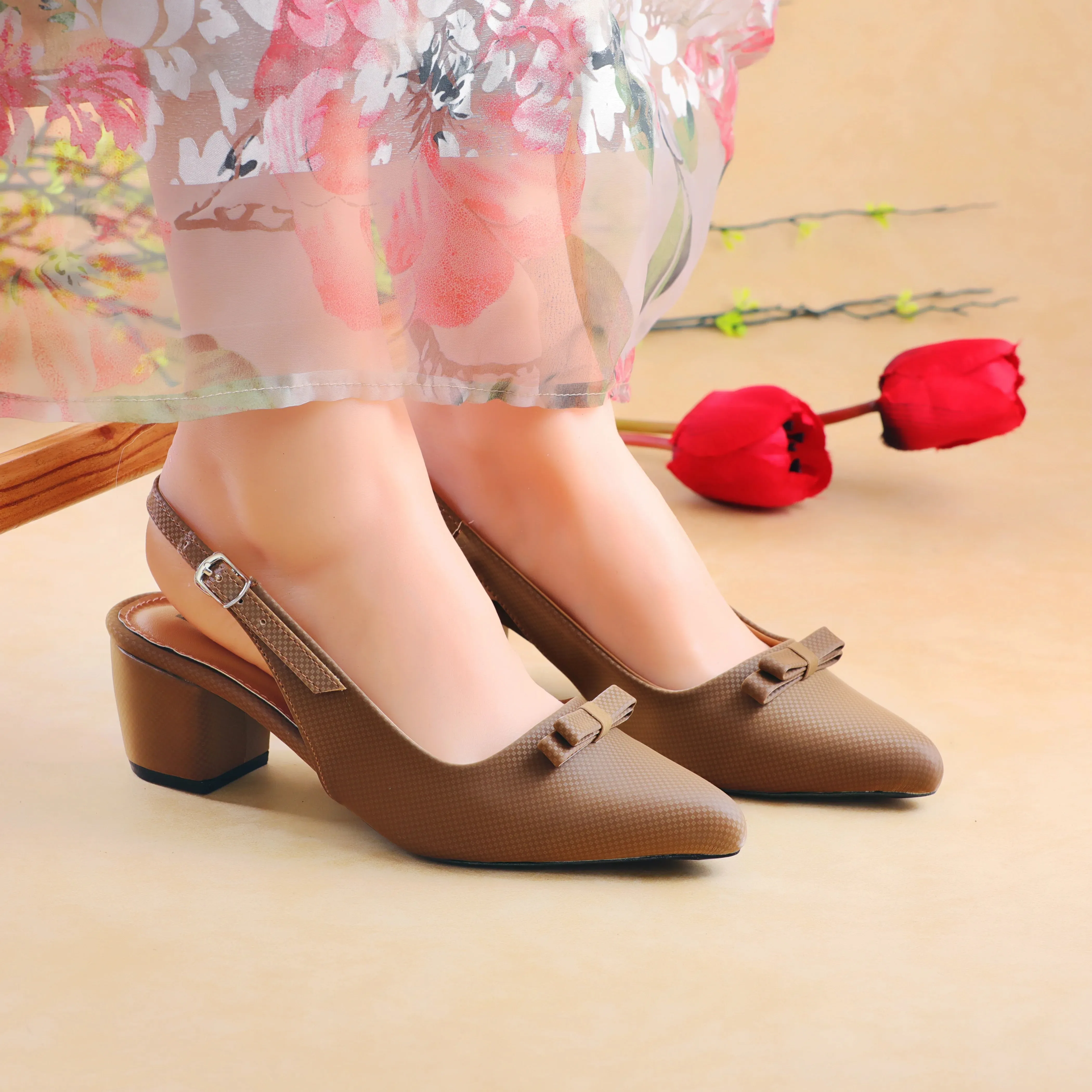 Elysia Brown women sling back heels