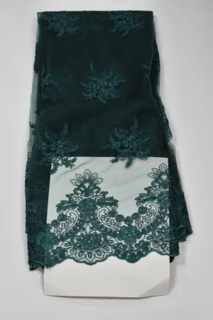Emerald Green French Lace - 5 Yards
